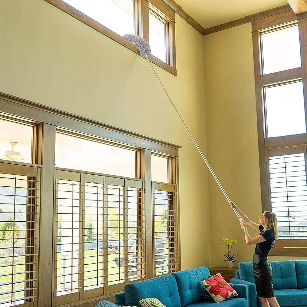 Microfiber Duster with Extension Pole Stainless Steel 30 to 100 with Bendable Head Extendable