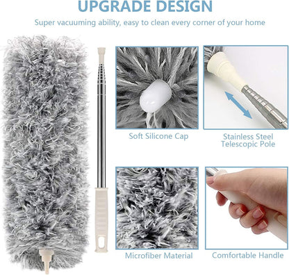 Microfiber Duster with Extension Pole Stainless Steel 30 to 100 with Bendable Head Extendable