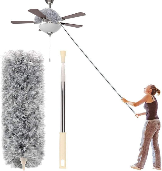 Microfiber Duster with Extension Pole Stainless Steel 30 to 100 with Bendable Head Extendable