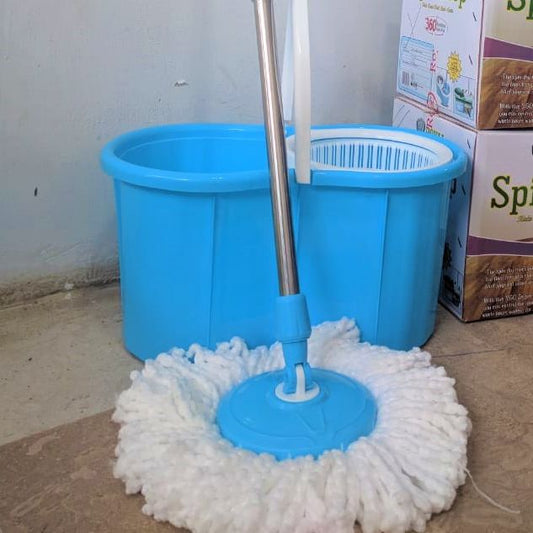 Spin Mop - Easy Spin Magical Mop Set 360 Degree Microfiber Mop Head Home Clean Tools Microfiber