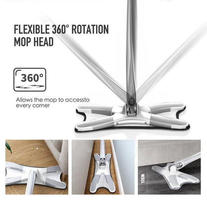 Twist Mop, X Shape Microfiber Mop, Floor Clean Mop Twist Mop With 360 Rotating Head, Dust Mop